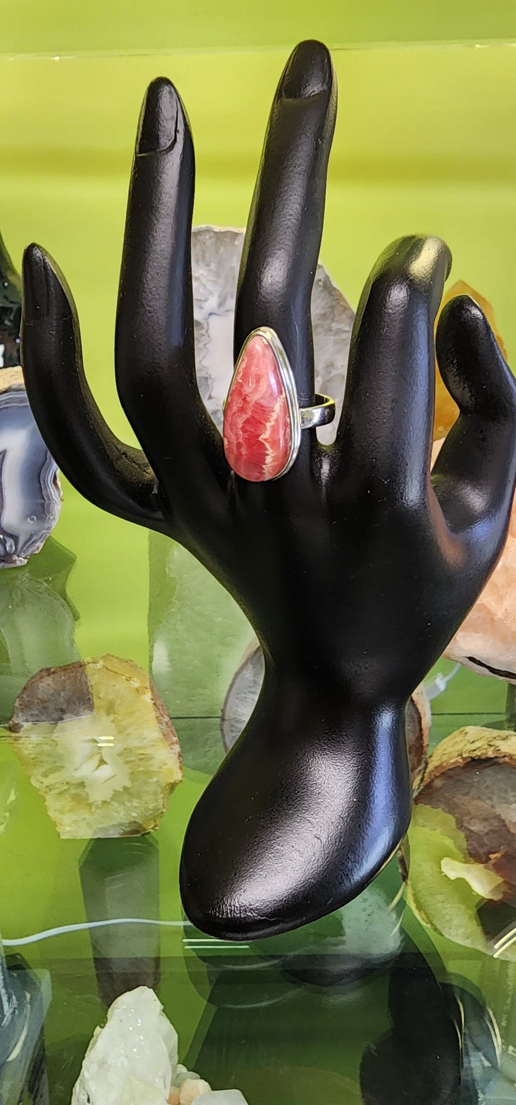 Sterling Silver Rhodochrosite Rings