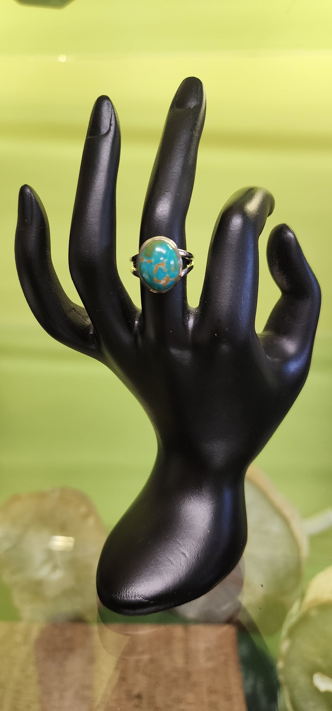 Sterling Silver Nevada Golden Web Turquoise Ring
