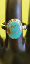 Load image into Gallery viewer, Sterling Silver Nevada Golden Web Turquoise Ring
