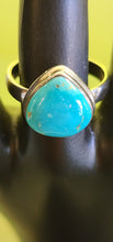 Load image into Gallery viewer, Sterling Silver Nevada Golden Web Turquoise Ring
