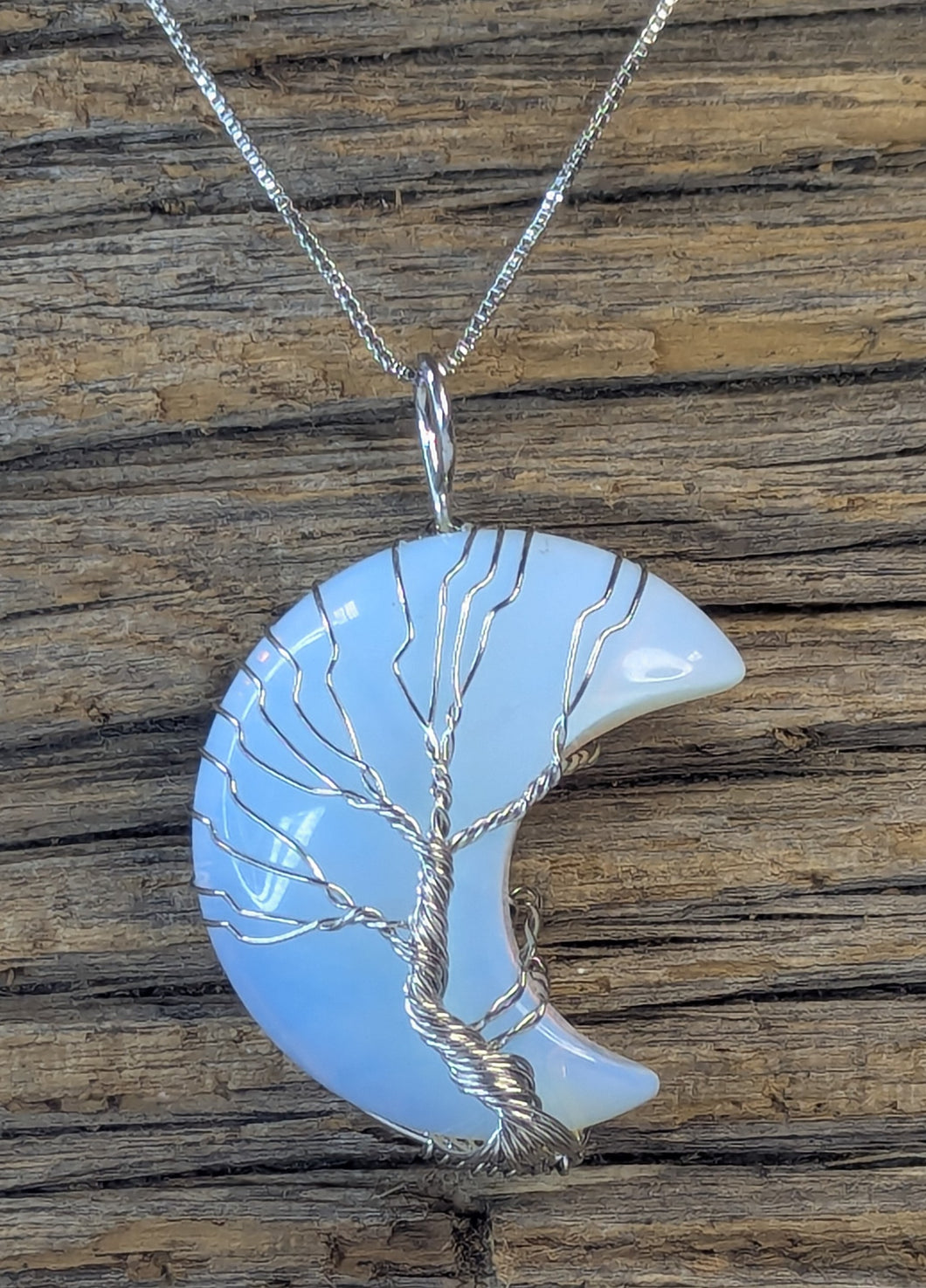 Opalite Moon Tree of Life Necklace