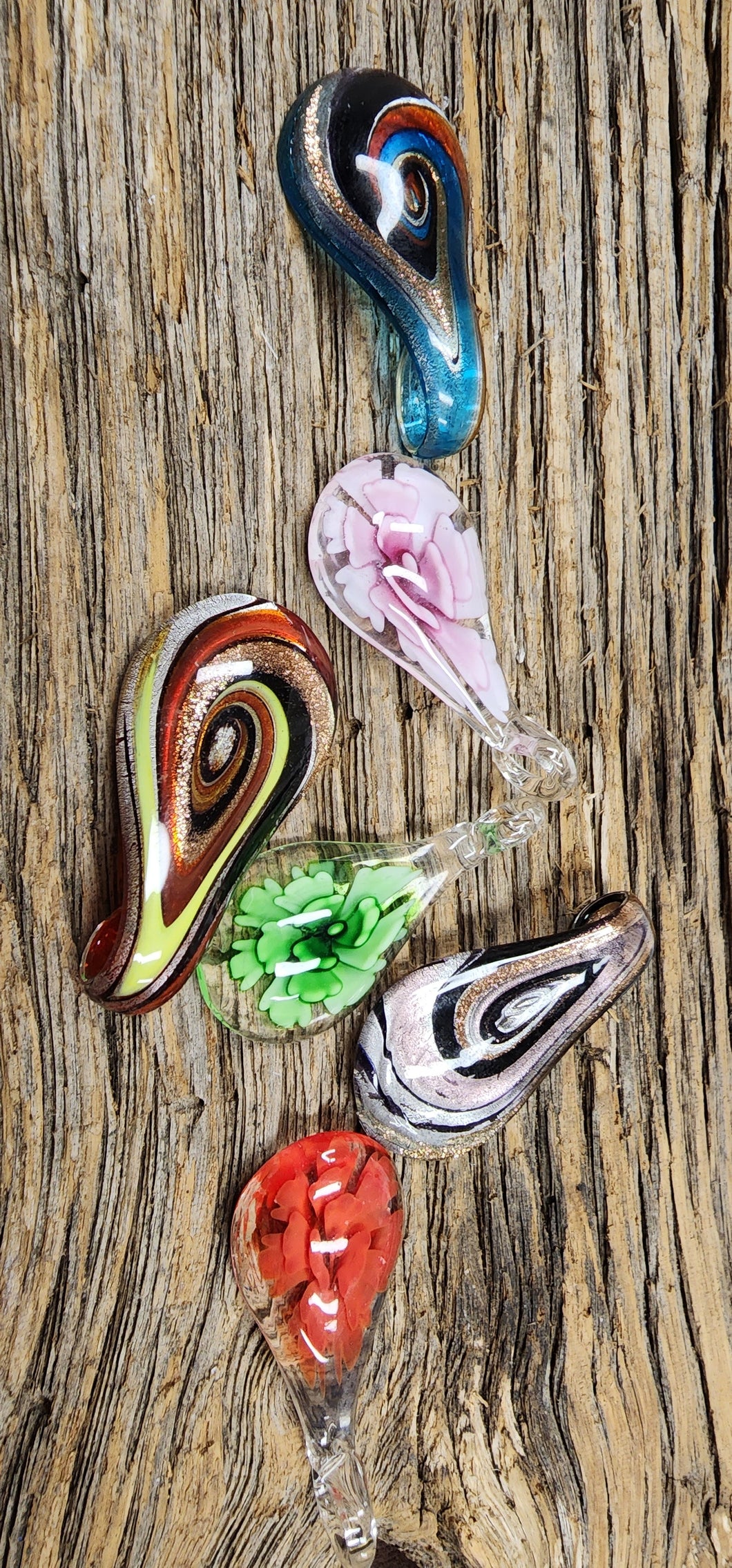 Glass blown pendants