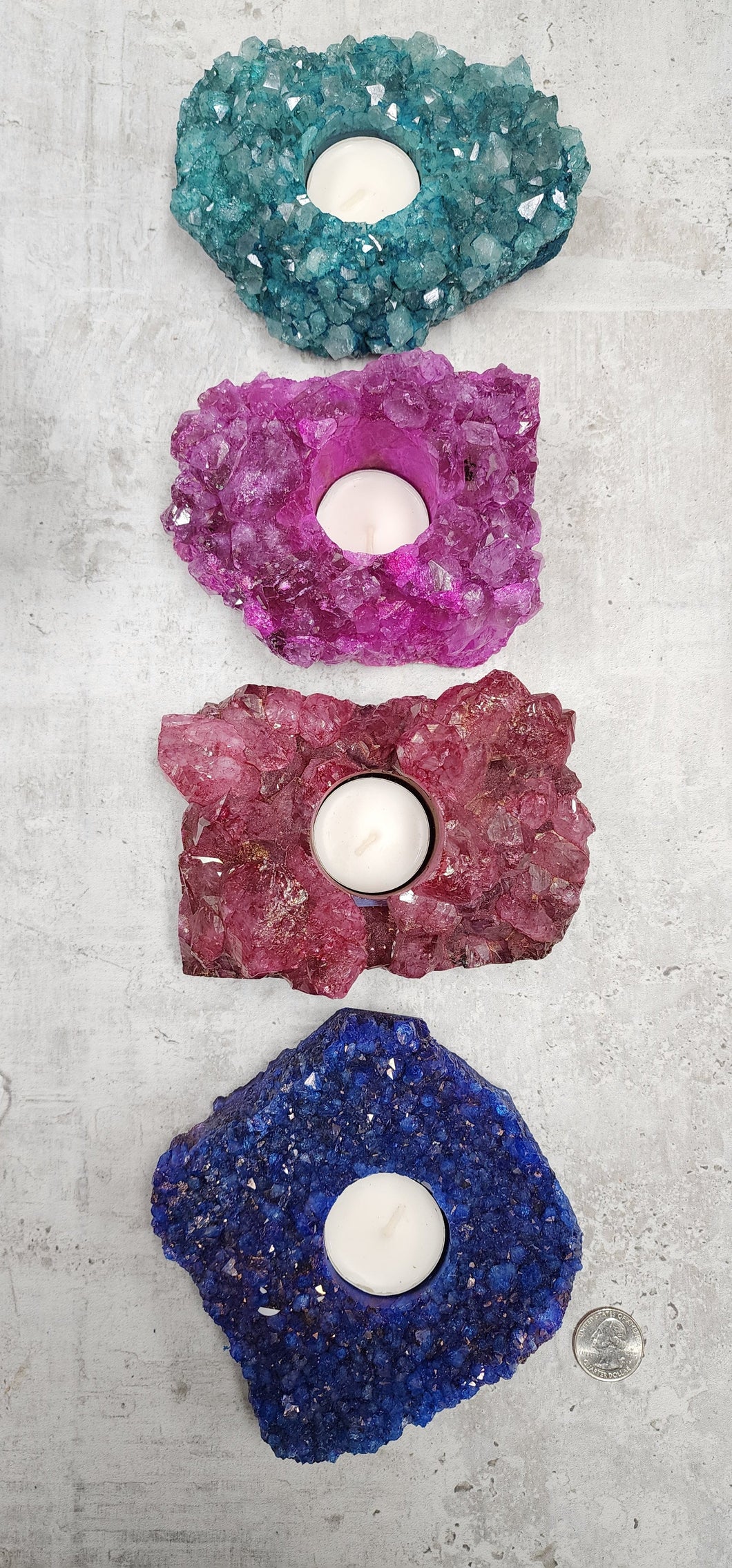 Dyed Amethyst Candle Holder